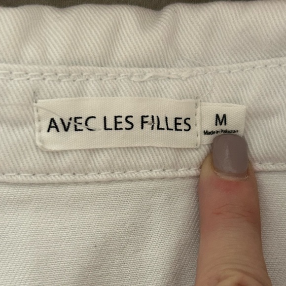 Avec les filles Anthropologie white Oxford button down shirt dress sz medium - Picture 7 of 9